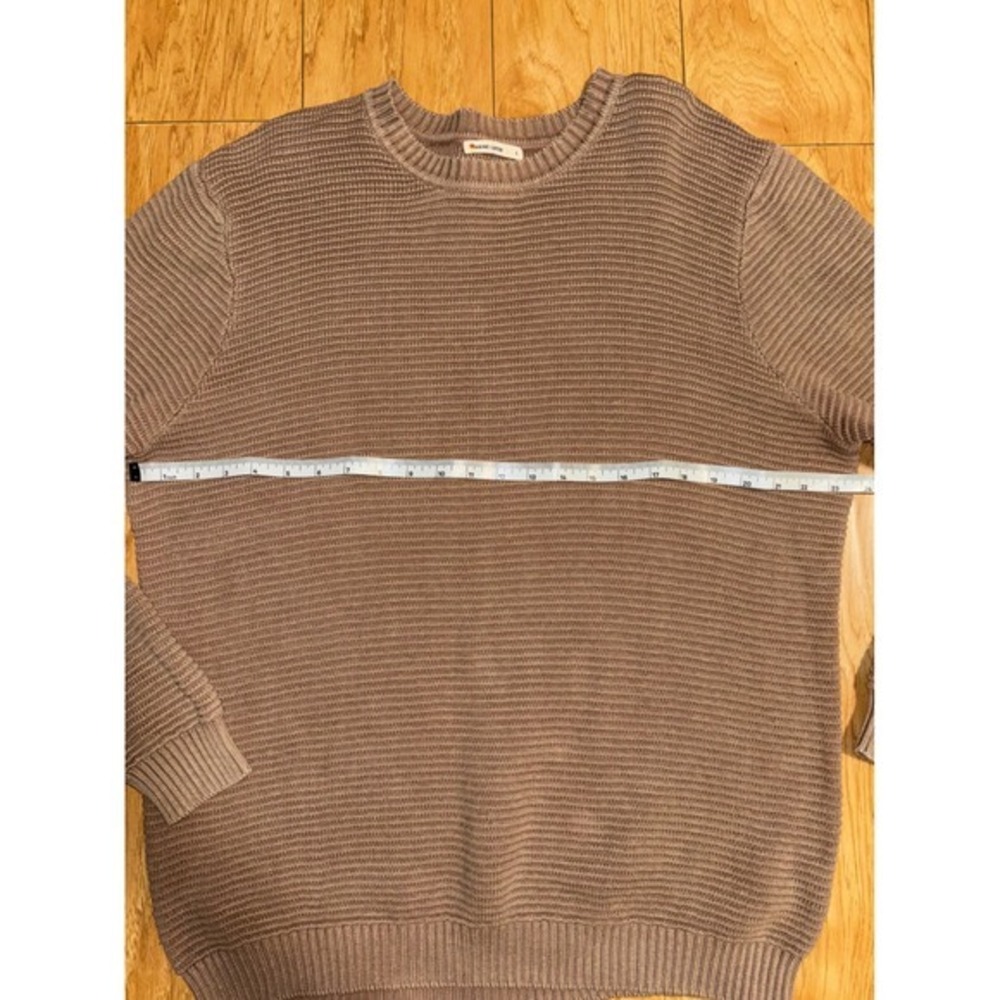 Marine Layer Garment Dye Crew Neck Sweater Tan Brown Knit Men's Size Large - Picture 6 of 8